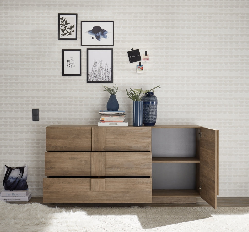 LOMPAT sideboard honey oak 180cm 1 door