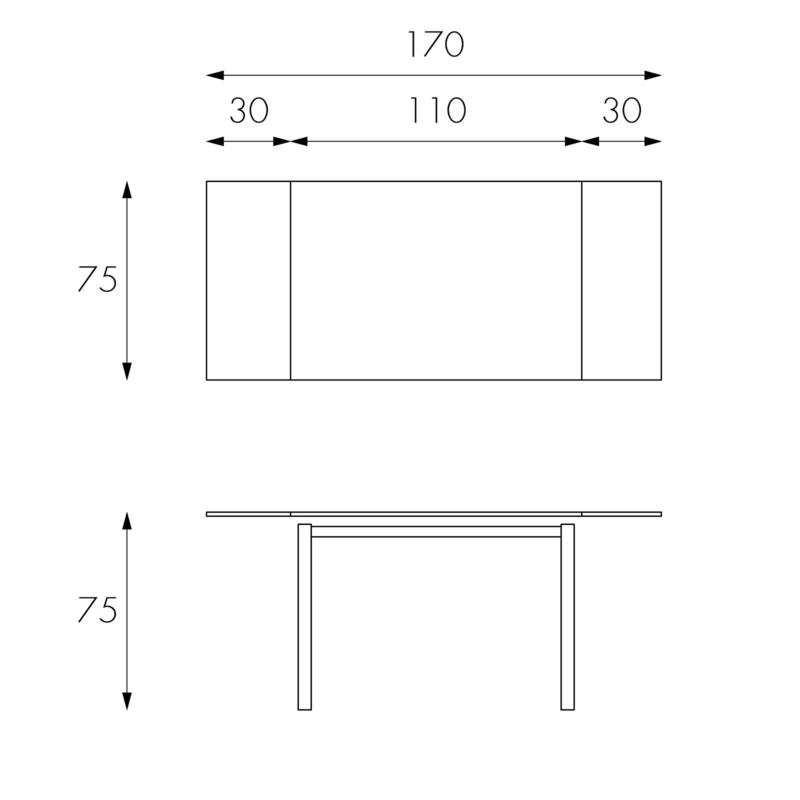 MARTIN cappuccino extendable table