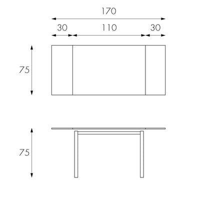 MARTIN cappuccino extendable table