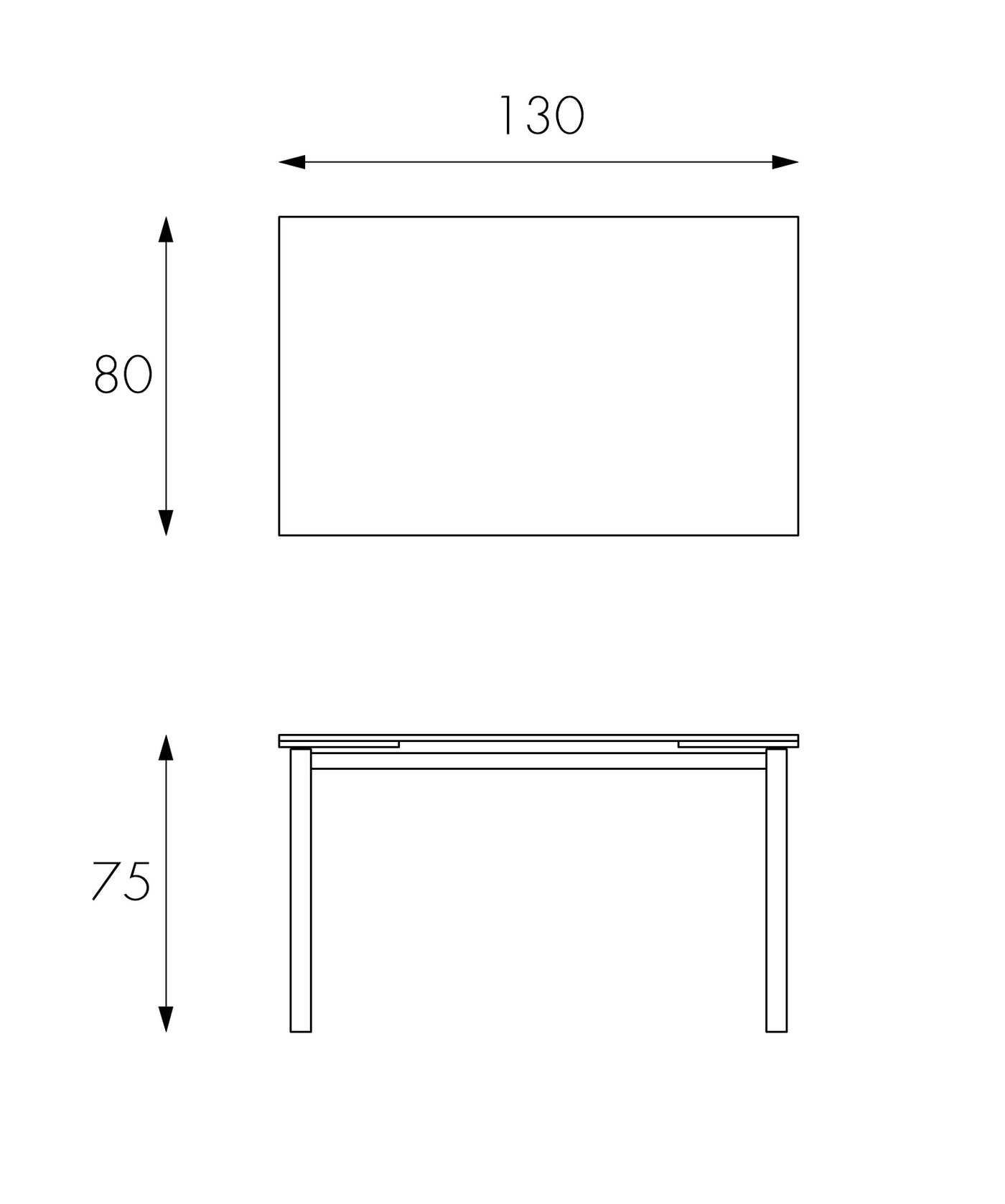 White ISAK extendable table