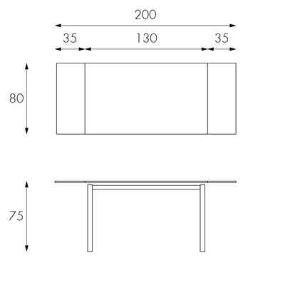 White ISAK extendable table