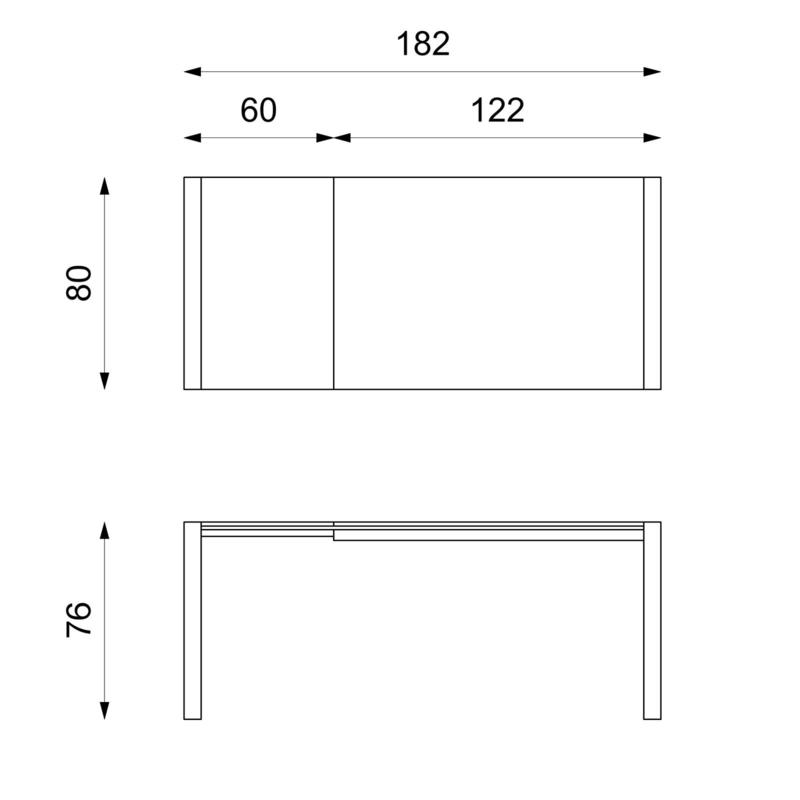 TIWA extendable table white