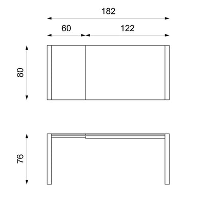 TIWA extendable table white