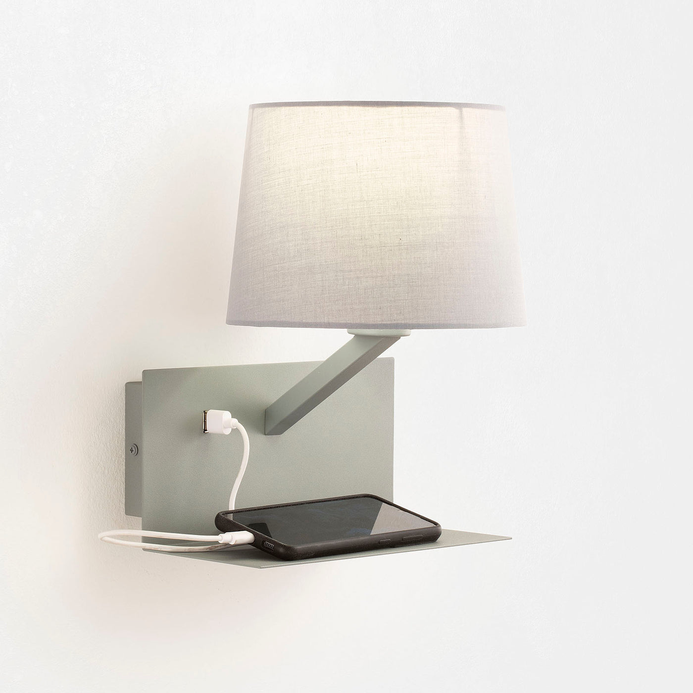 Gray KAARO wall light with USB