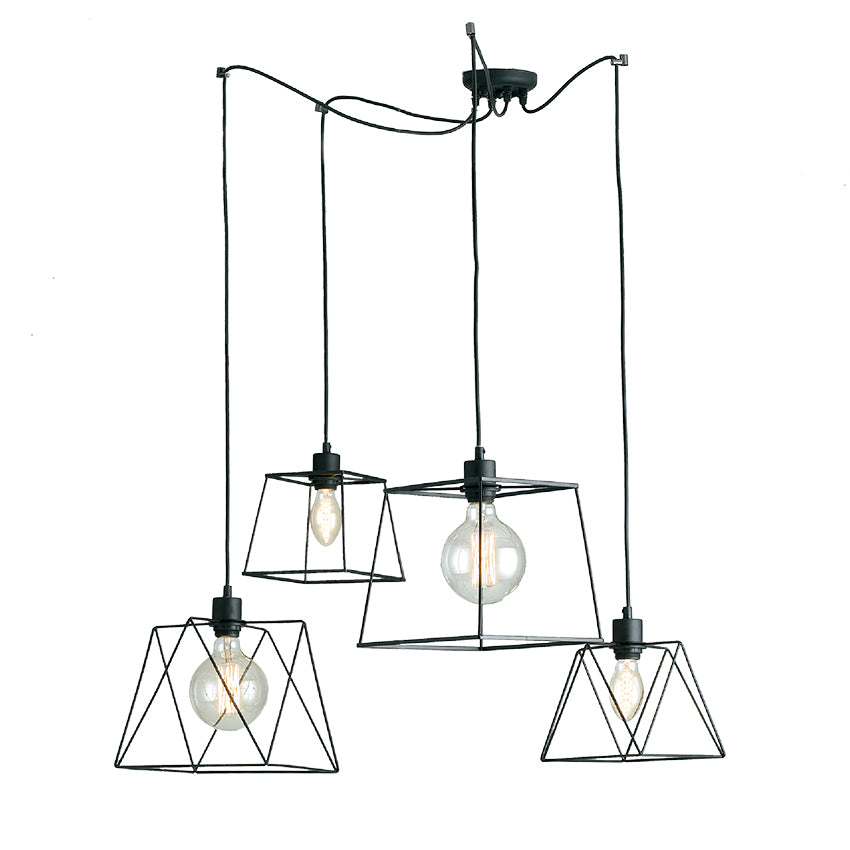 NULKI black 4-light chandelier