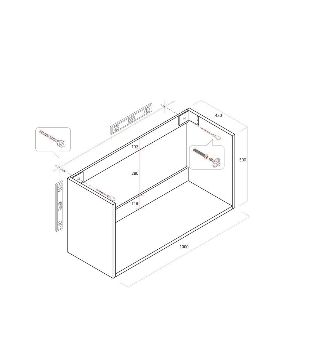 Composizione 4 pezzi FLAM miele 100 cm