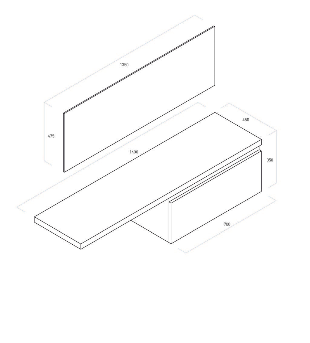 Composizione 6 pezzi PERTH ossido 142 cm