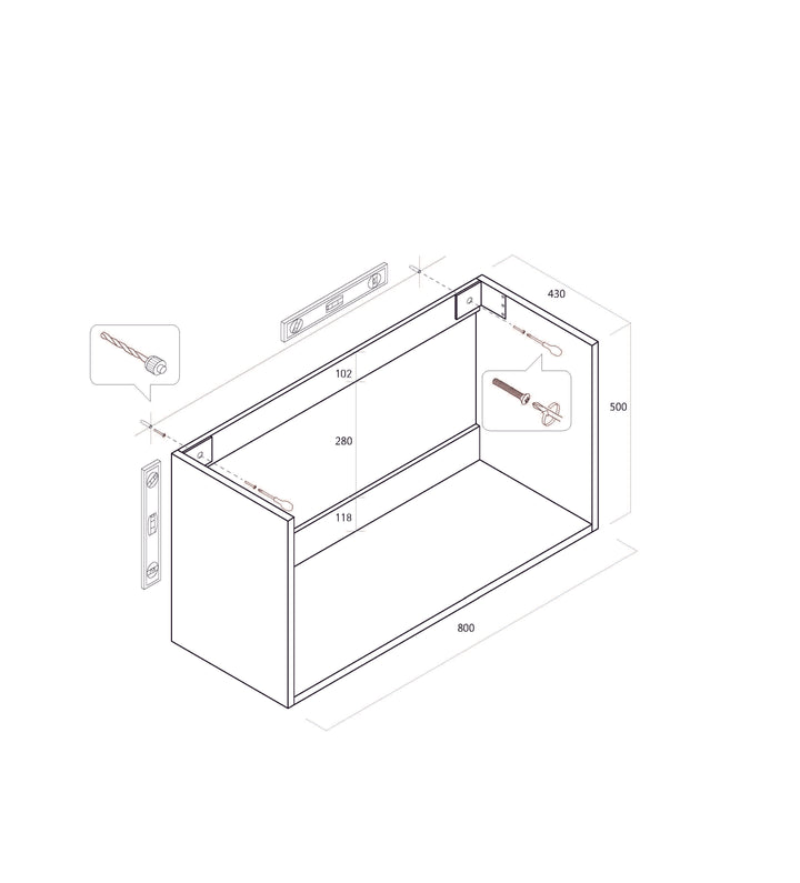 Composizione 4 pezzi MALMO cemento 80 cm