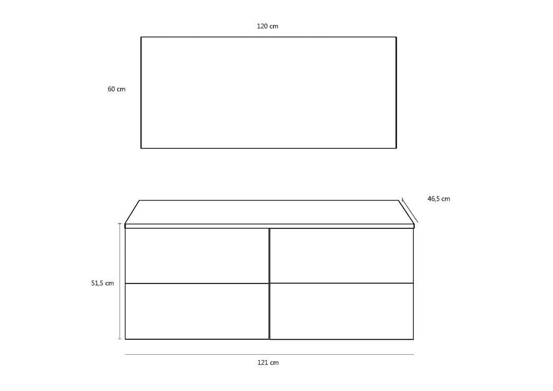 Composizione 6 pezzi MALMO rovere miele 120 cm