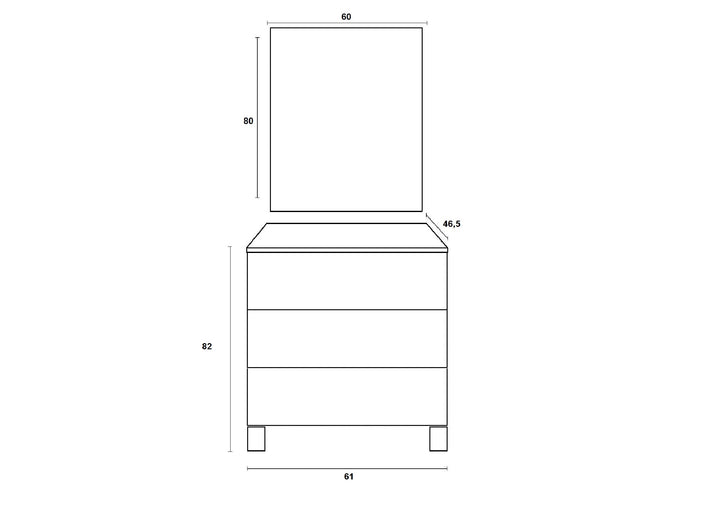 Composizione 4 pezzi MALMO rovere miele (manca foto principale) 60 cm