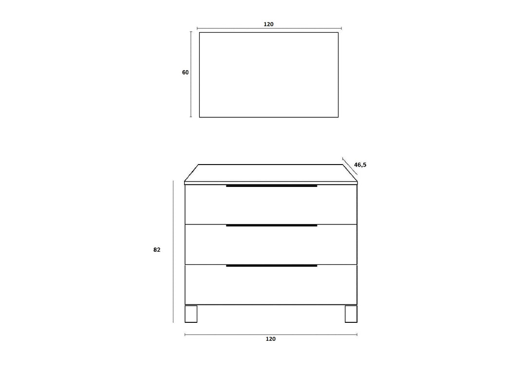 Composition 4 pieces MALMO glossy white