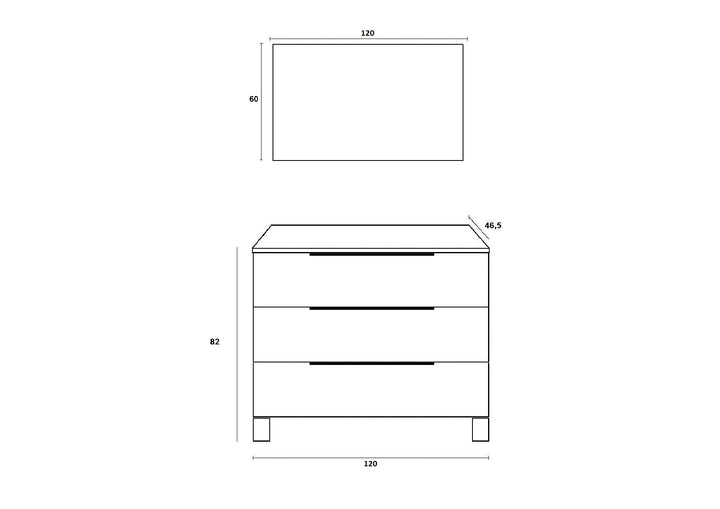 Composition 4 pieces MALMO glossy white