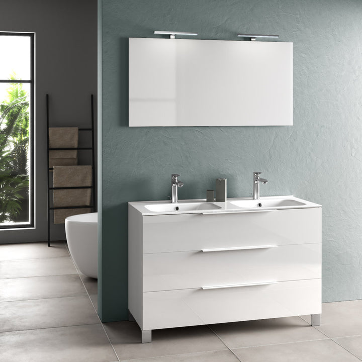 Double basin composition 4 MALMO glossy white