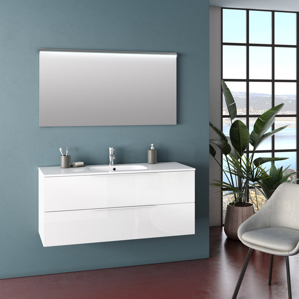 Composizione 3 pezzi MALMO bianco lucido 120 cm