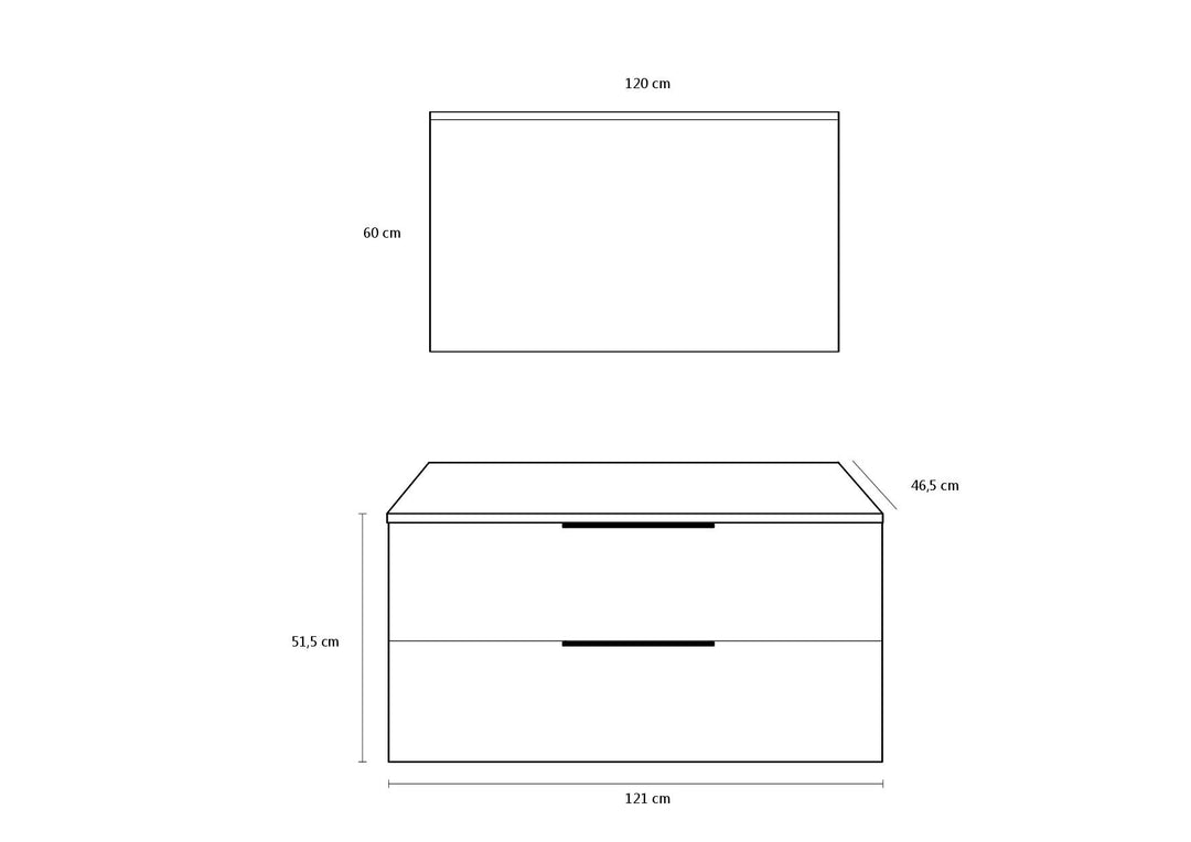 3-piece composition MALMO glossy white 120 cm