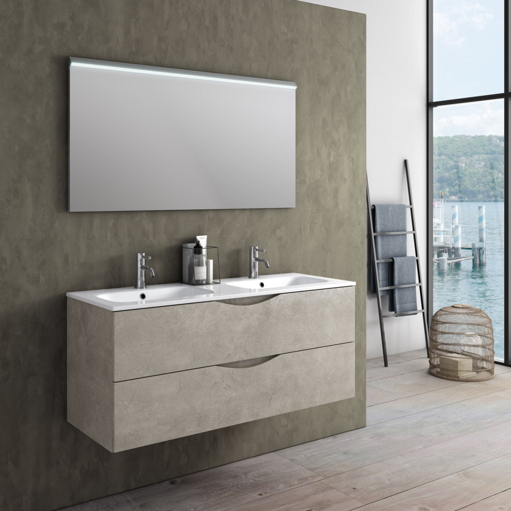 Double 3-piece basin composition OSLO Havana stone 120 cm