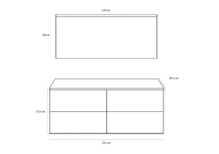 Stone blue AGO 4-piece double bathtub composition