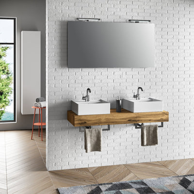 Double sink composition 8 pieces YOKA oak 120cm