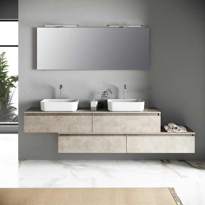 Double washbasin composition 9 pieces YOKA Havana