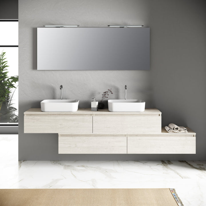 Composizione doppio lavabo 9 pezzi YOKA sherwood