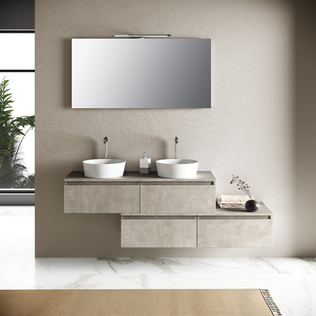 Double washbasin composition 8 pieces YOKA Havana