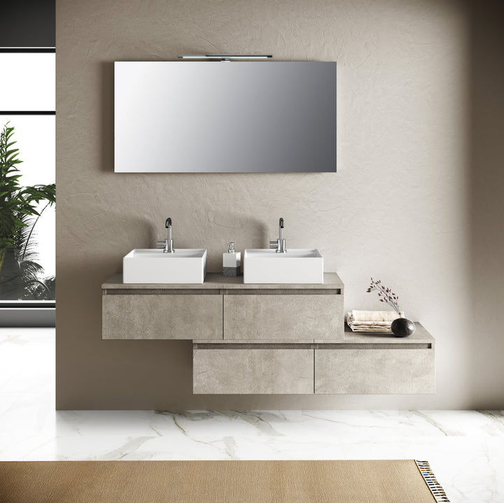 Double washbasin composition 8 pieces YOKA Havana