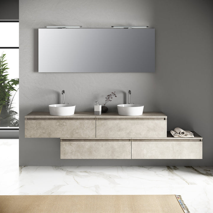 Double washbasin composition 9 pieces YOKA Havana